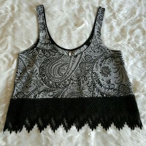 Free People Paisley Patterned Crop Top EUC